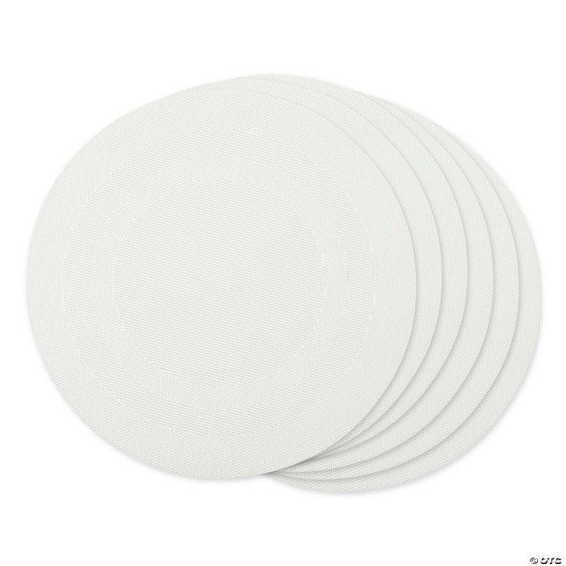 White Round Pvc Doubleframe Placemat 6 Piece Image