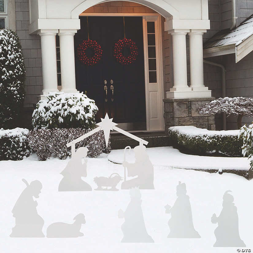 White Silhouette Nativity Yard Set - 7 Pc. Image