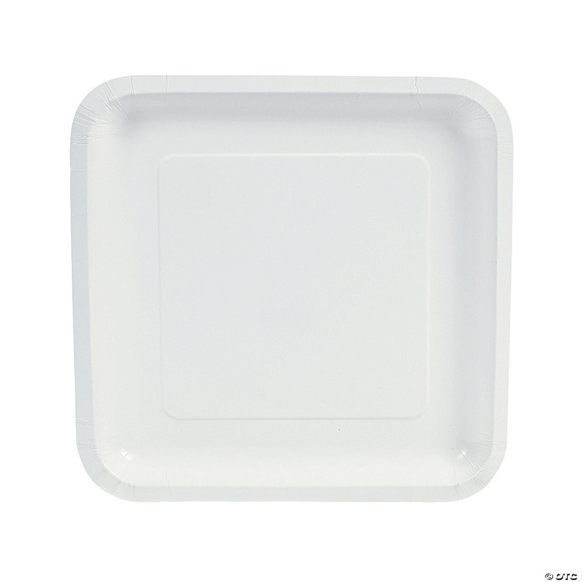 White Square Paper Dinner Plates - 24 Ct. Image