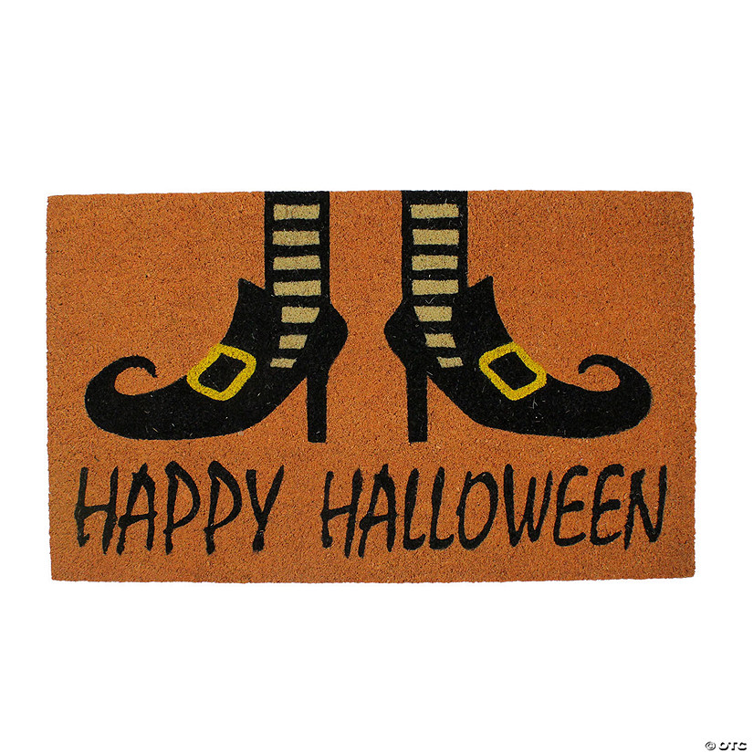 Wicked Witch Shoes "Happy Halloween" Coir Doormat 18" x 30" Image
