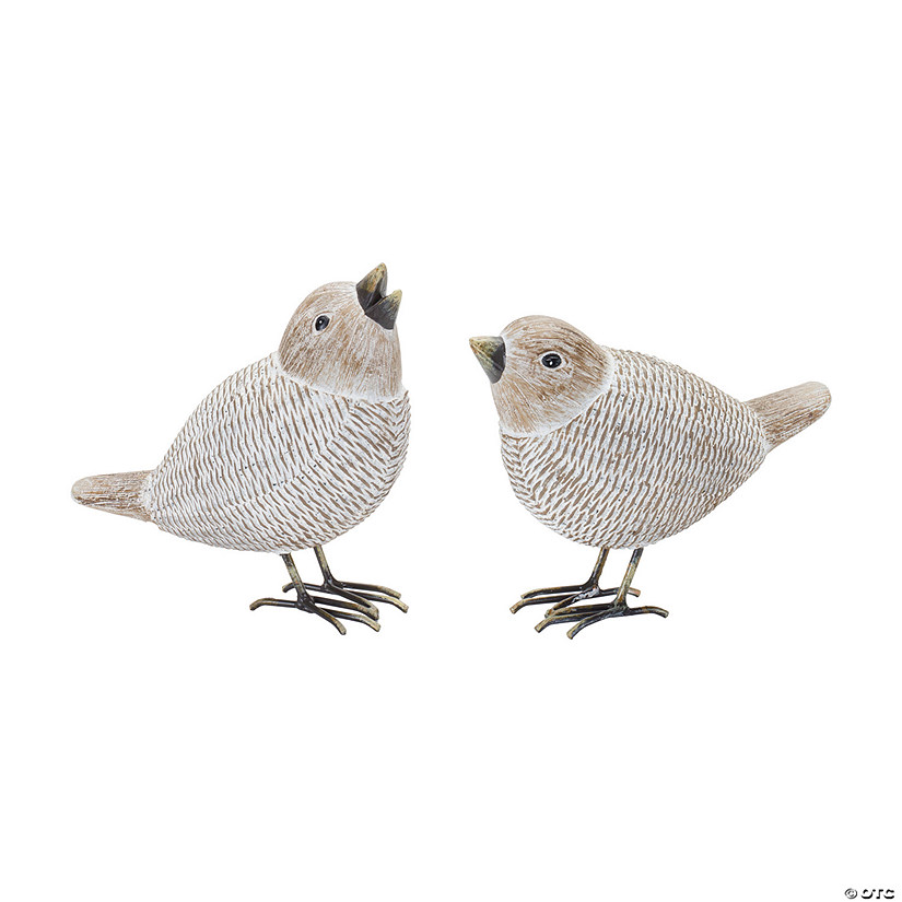 Wicker Standing Bird Figurine (Set Of 2) 4.5"H, 5.25"H Resin Image