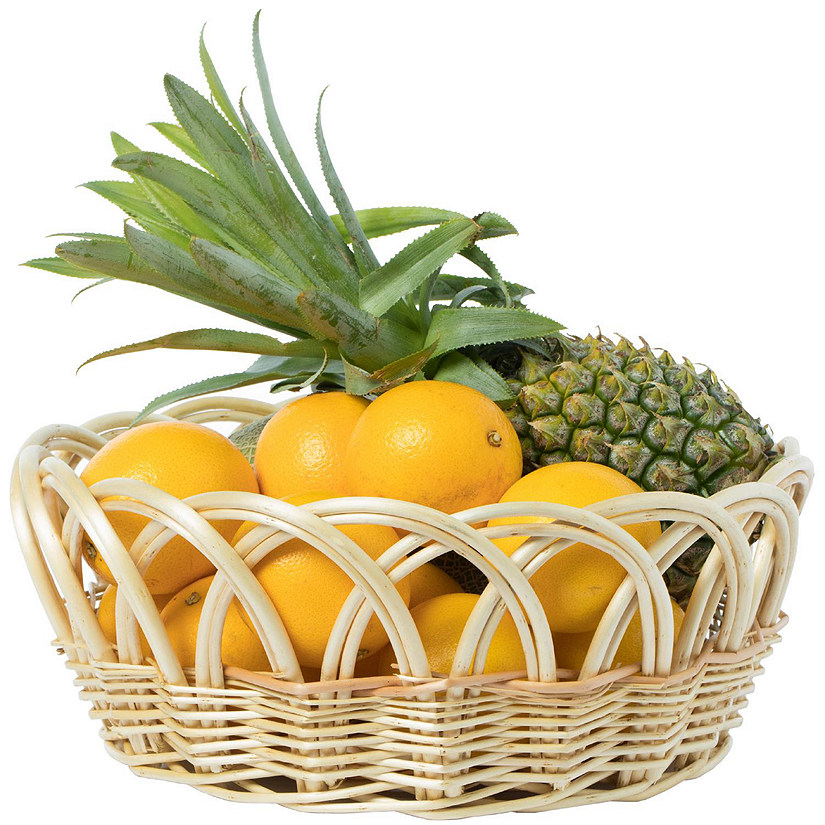 Wickerwise 13.75 Inch Decorative Round Fruit Bowl Bread Basket Serving Tray, Medium Image