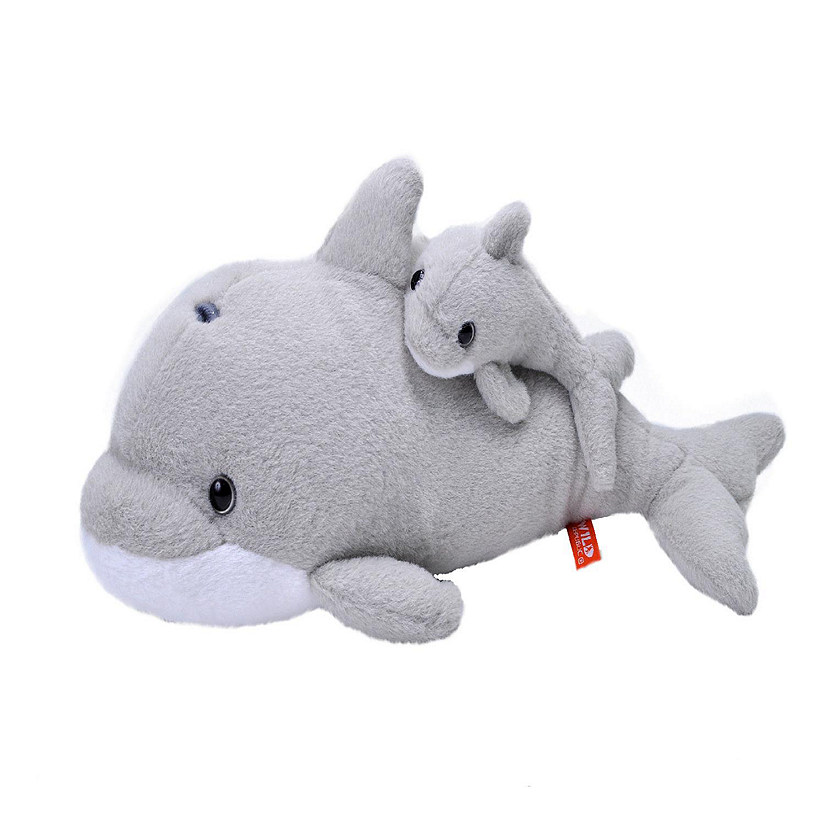 Wild Republic Mom & Baby Dolphin Stuffed Animal, 12 Inches Image