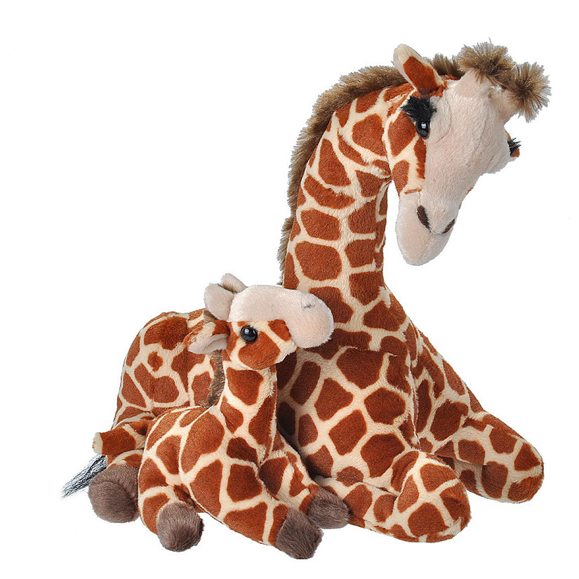 Wild Republic Mom & Baby Giraffe Stuffed Animal, 12 Inches Image
