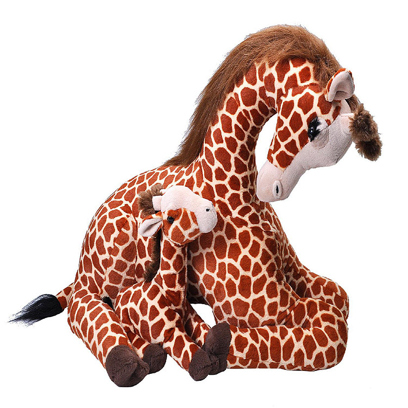 Wild Republic Mom & Baby Jumbo Giraffe Stuffed Animal, 30 Inches Image