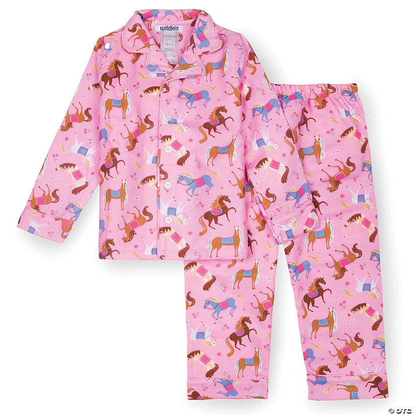 Wildkin Kids Horses Flannel Pajamas, Sizes 2T-8 Image