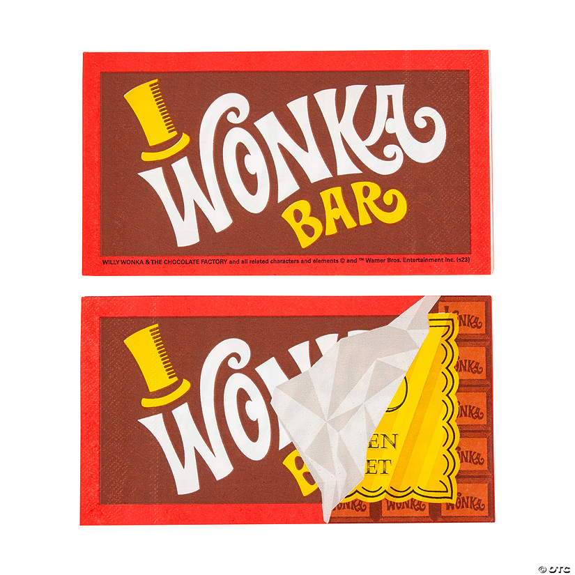 Willy Wonka&#8482; Chocolate Bar & Gold Ticket Luncheon Napkins - 16 Ct. Image