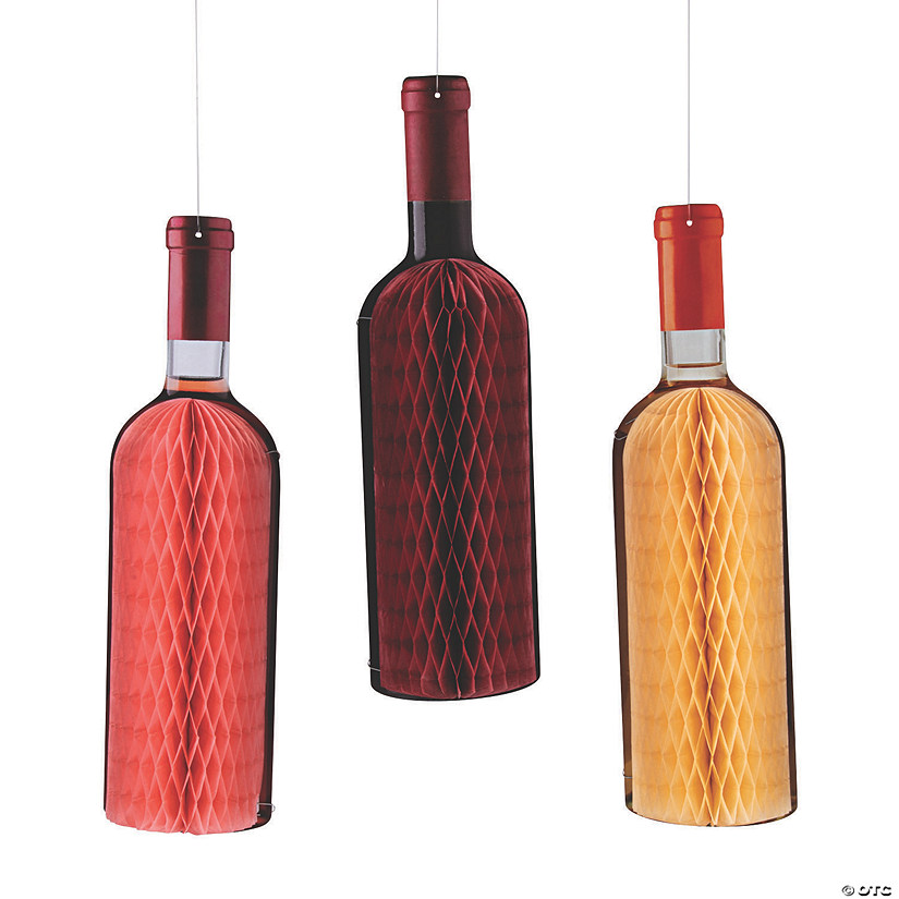 Wine Bottle-Shaped Hanging D&#233;cor - 3 Pc. Image