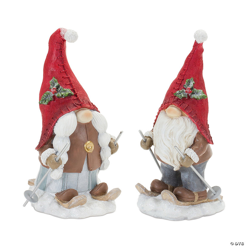 Winter Gnome On Skis Figurine (Set Of 4) 6.75"H Resin Image