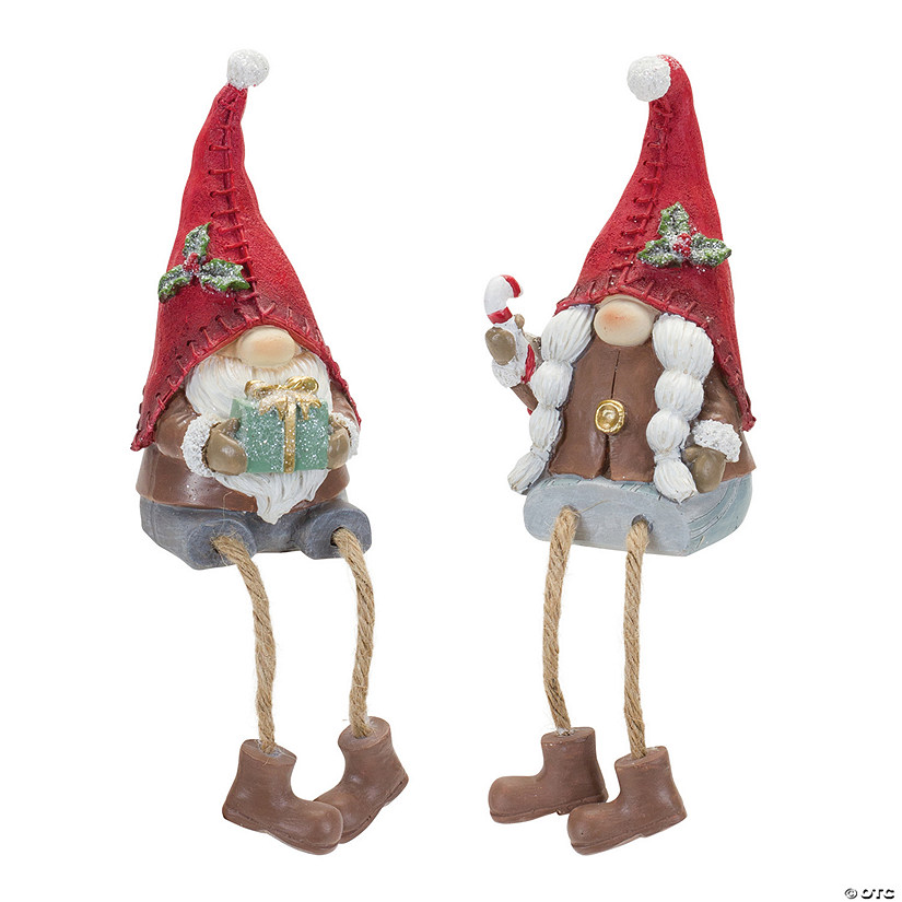 Winter Gnome Shelf Sitter (Set Of 6) 8"H, 8.25"H Resin Image