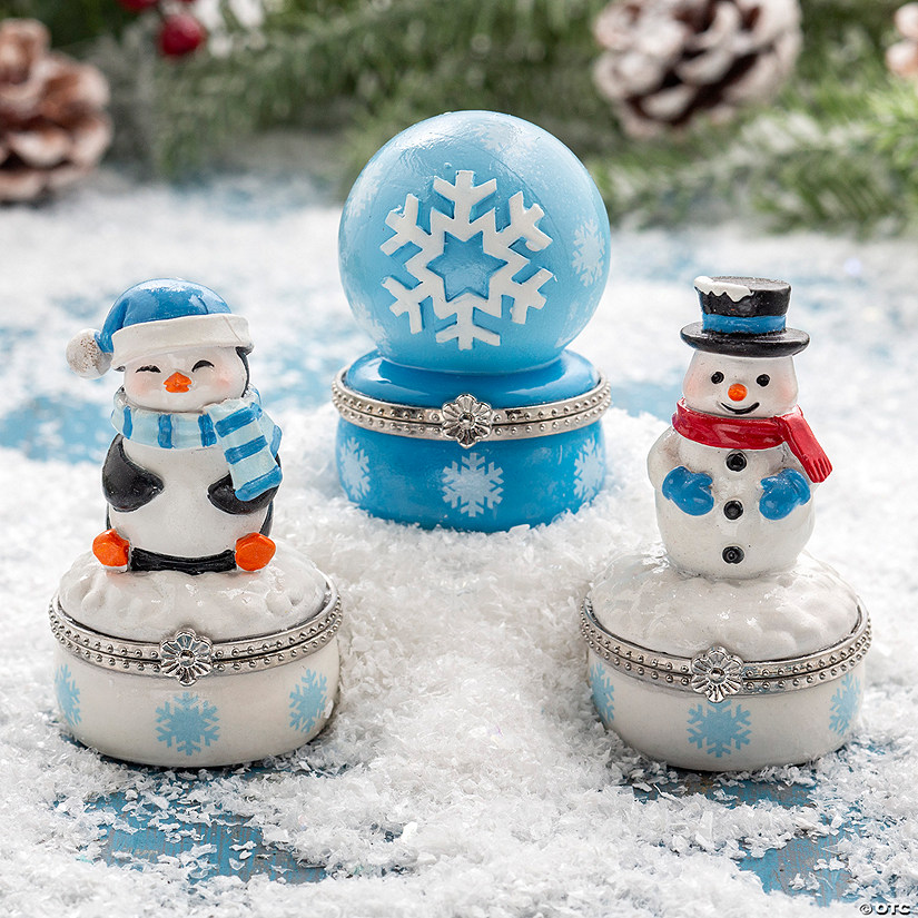 Winter Hinged Box Tabletop Decorations - 3 Pc. Image