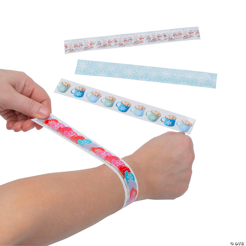 Winter Realistic Slap Bracelets - 12 Pc. Image