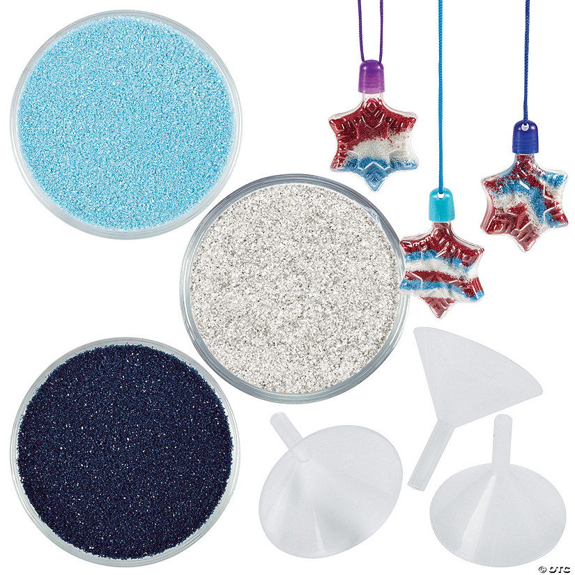 Winter Sand Art Necklace Craft Kit Assortment - Makes 12 Image