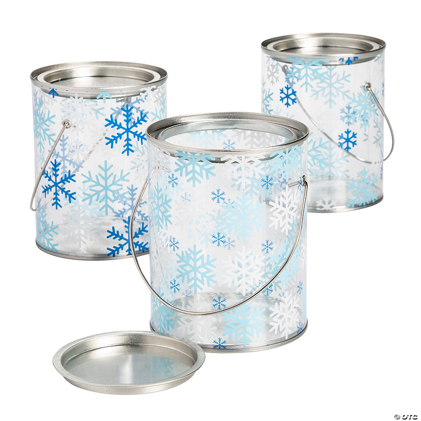 Winter Snowflake Paint Bucket Favor Containers - 6 Pc. Image