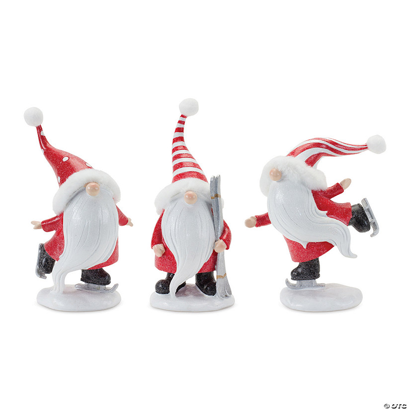 Winter Sport Gnome Figurines (Set Of 3) 7"H, 8"H, 8.5"H Resin Image