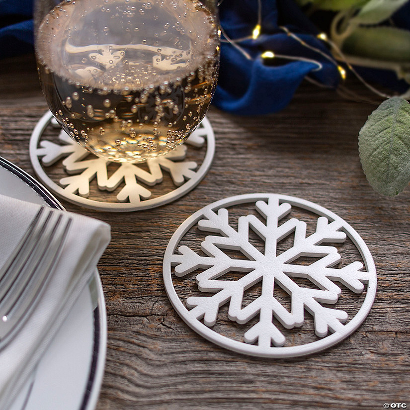 Winter Wedding Snowflake Coasters - 24 Pc. Image