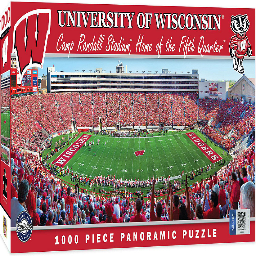 Wisconsin Badgers - 1000 Piece Panoramic Jigsaw Puzzle - Center View Image