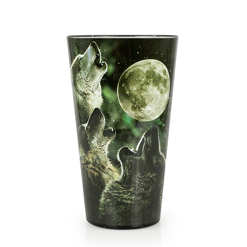 Wolf Pack Howling At The Moon 16oz Pint Glass Image