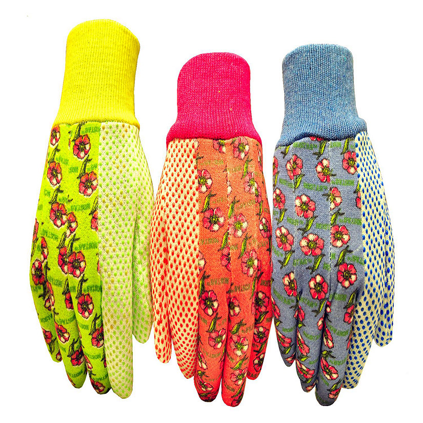 Women Soft Jersey Garden Gloves, 3 Pairs Image