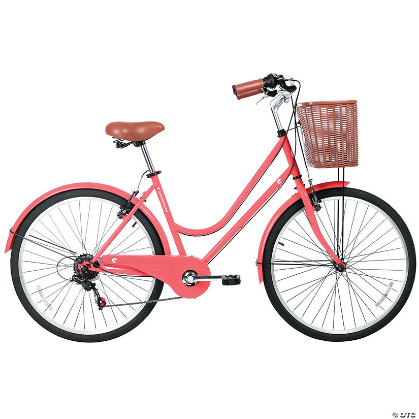 Women's 6-Speed Urban Hybrid Commuter Bicycle: Coral Image