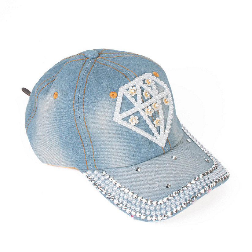 Womens Cotton Bling Baseball Cap - "Diamond" Image