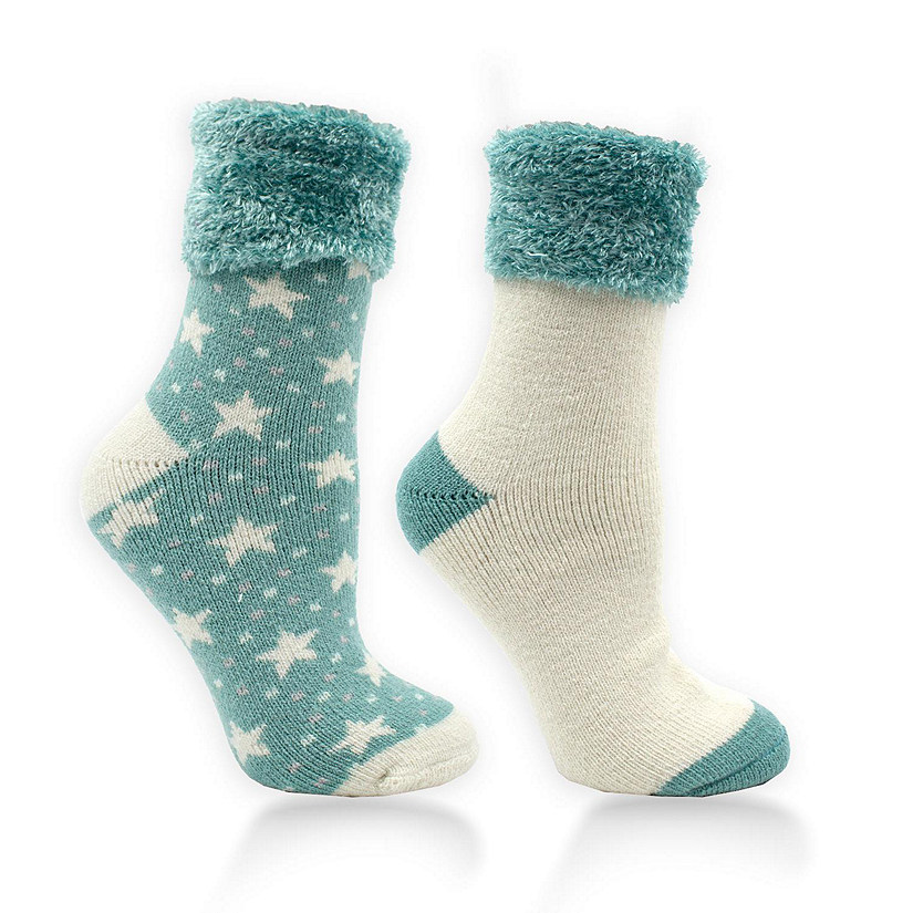 Womens Neroli and Shea Butter infused Lush N Plush 2 pack sipper socks - Mint Image