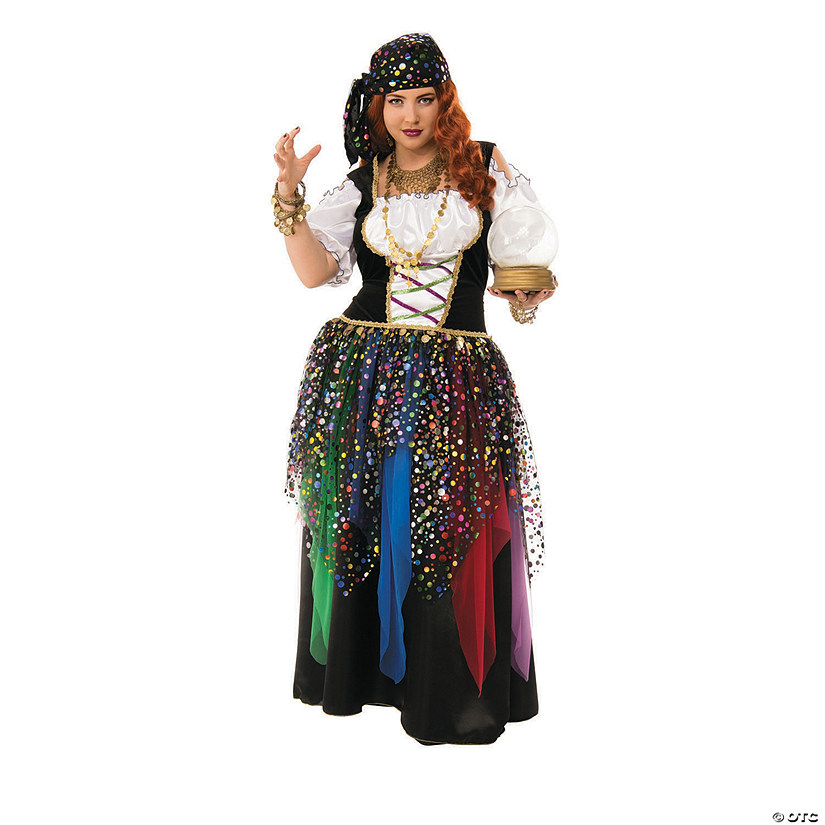 Women's Plus Size Curvy Gypsy Costume Image