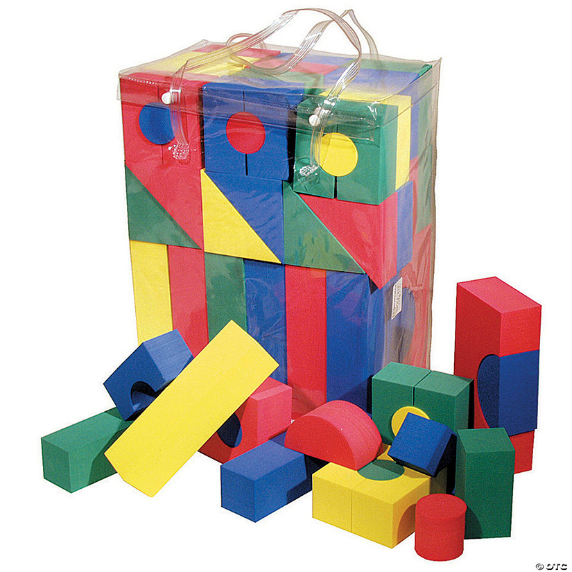 WonderFoam Activity Blocks, Assorted Primary Colors, Assorted Sizes, 68 Pieces Image