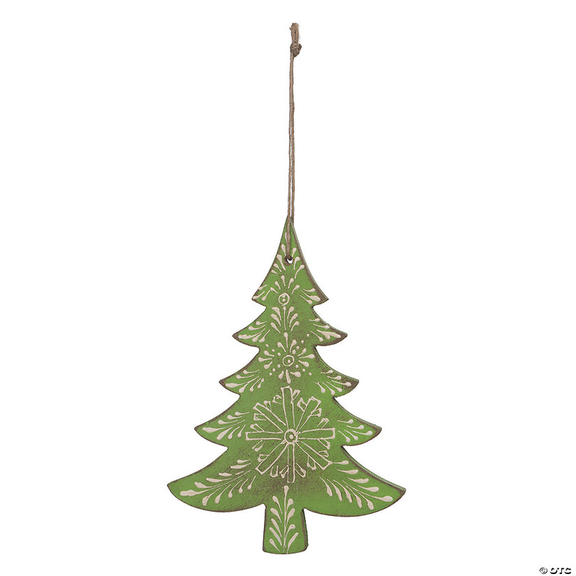 Wood Pine Tree Ornament (Set Of 6) 6.5"H Mdf Image
