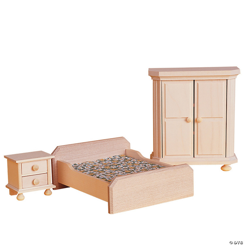 Wooden Dollhouse Bedroom Furniture Set Image