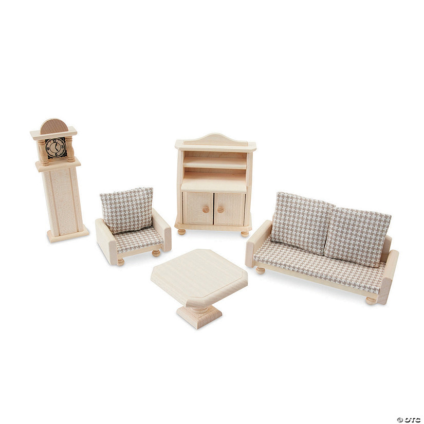 Wooden Dollhouse Living Room Furniture Set Image
