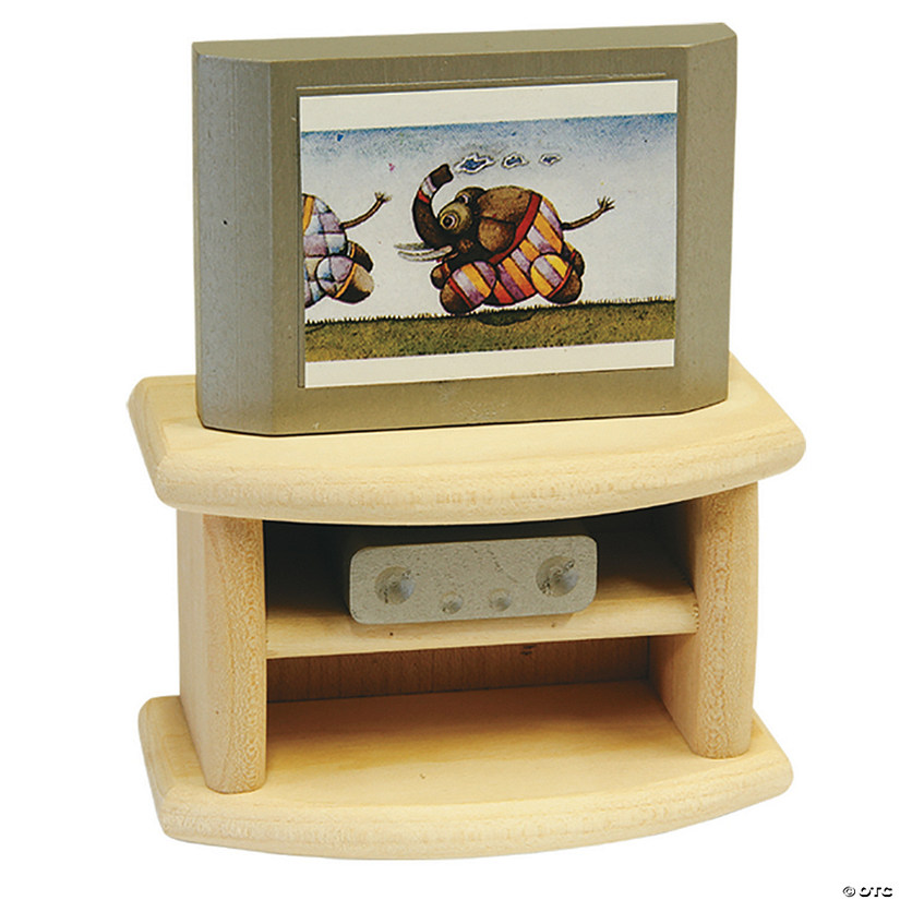 Wooden Dollhouse Television Set Image