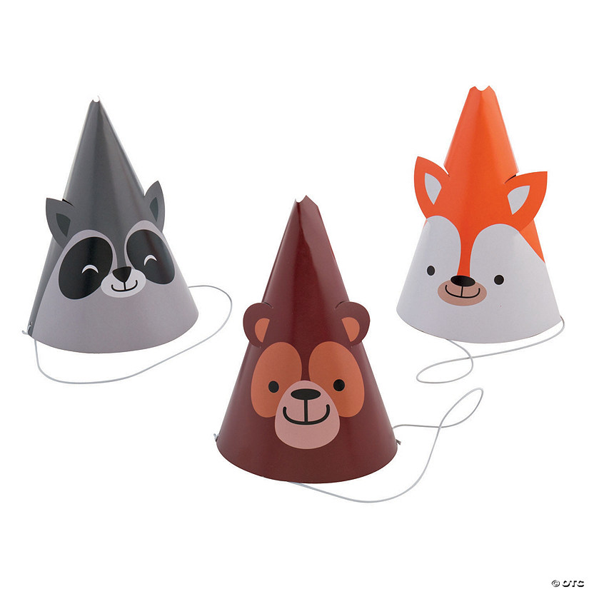 Woodland Party Cone Hats - 12 Pc. Image