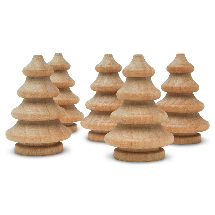 Woodpeckers Crafts, DIY Unfinished Wood 1-1/4" Pine Tree, Pack of 100 Image