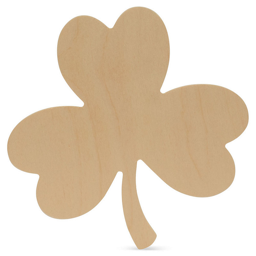 Woodpeckers Crafts, DIY Unfinished Wood 10" Clover Cutout, Pack of 12 Image
