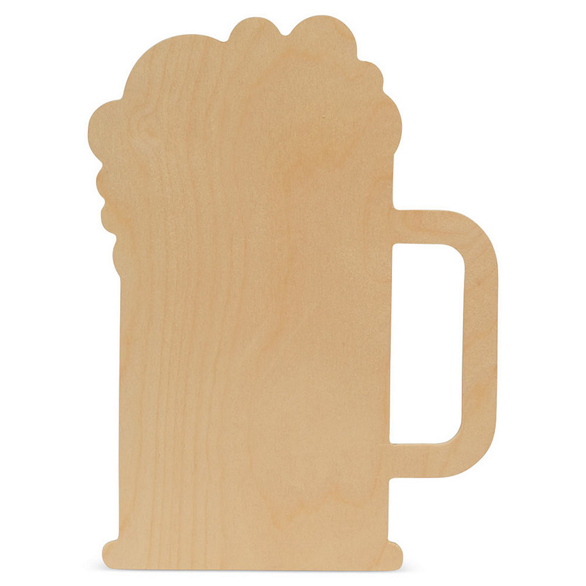 Woodpeckers Crafts, DIY Unfinished Wood 12" Beer Mug Cutout, Pack of 3 Image