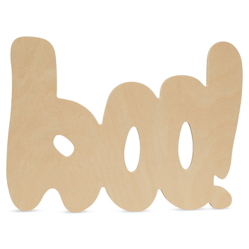 Woodpeckers Crafts, DIY Unfinished Wood 12" Boo Cutouts, Pack of 25 Image