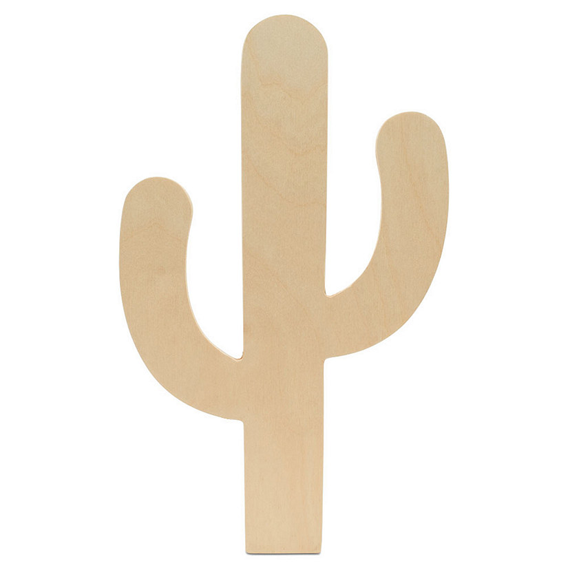 Woodpeckers Crafts, DIY Unfinished Wood 12" Cactus Cutouts, Pack of 10 Image