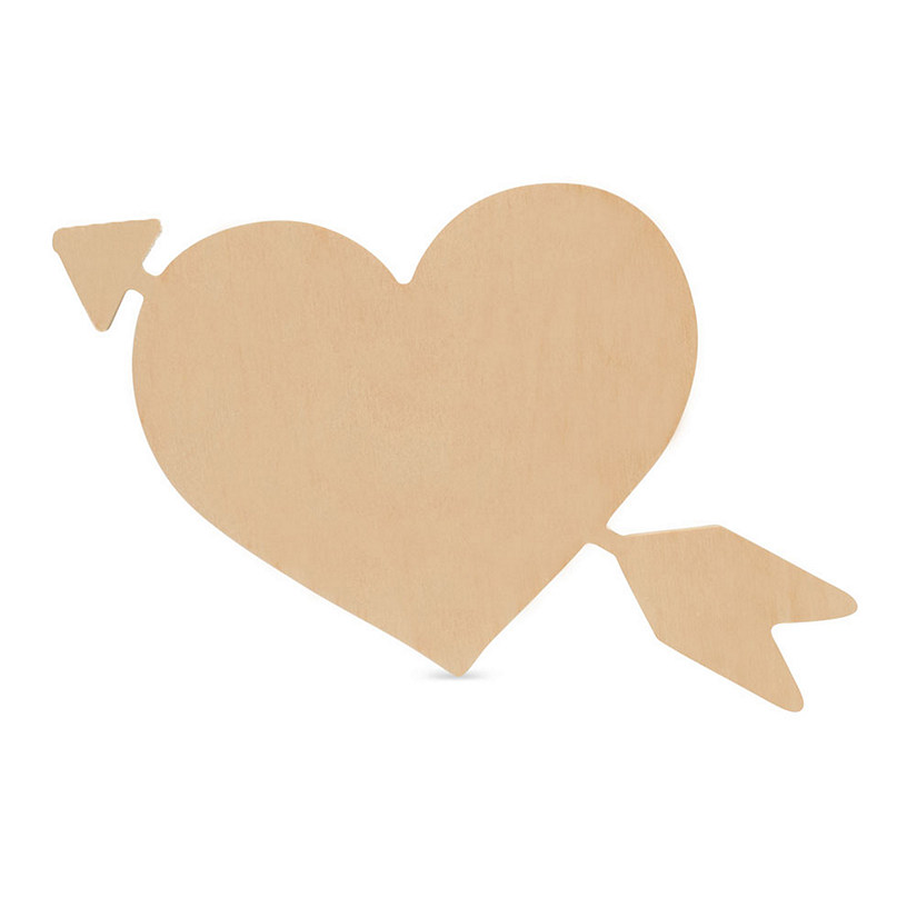 Woodpeckers Crafts, DIY Unfinished Wood 12" Cupid Heart Cutout, Pack of 6 Image