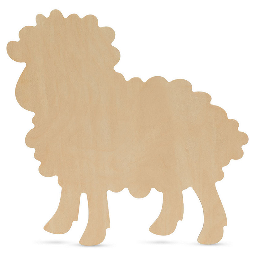 Woodpeckers Crafts, DIY Unfinished Wood 12" Lamb Cutout, Pack of 3 Image