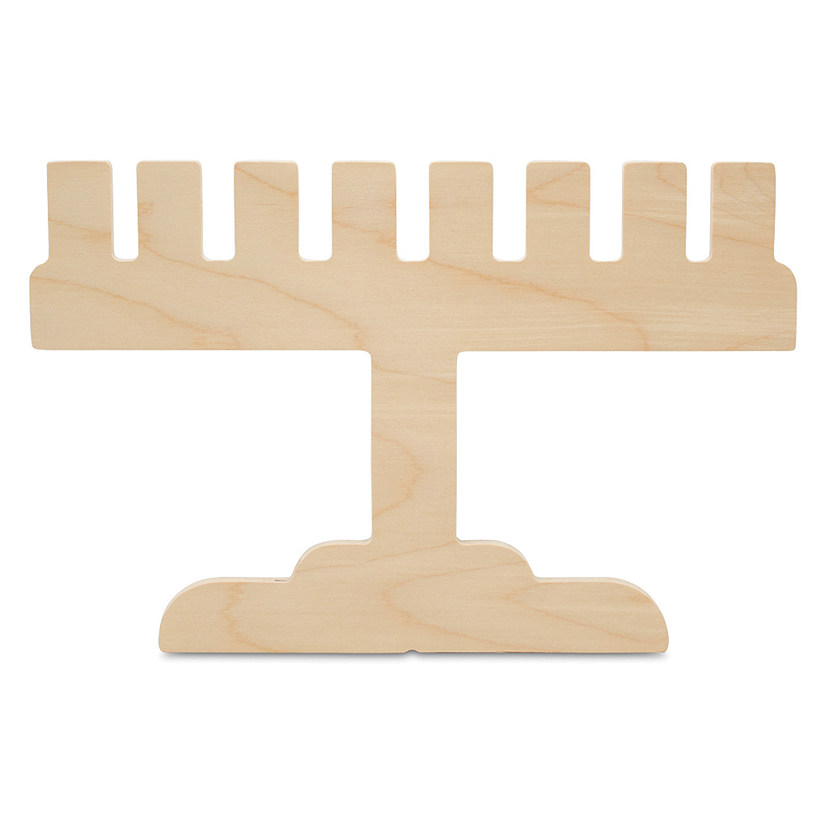 Woodpeckers Crafts, DIY Unfinished Wood 12" Square Menorah Cutout Pack of 6 Image
