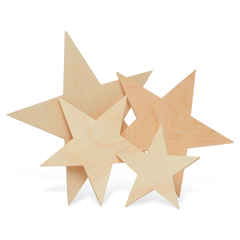 Woodpeckers Crafts, DIY Unfinished Wood 12" Star Cutout, Pack of 10 Image