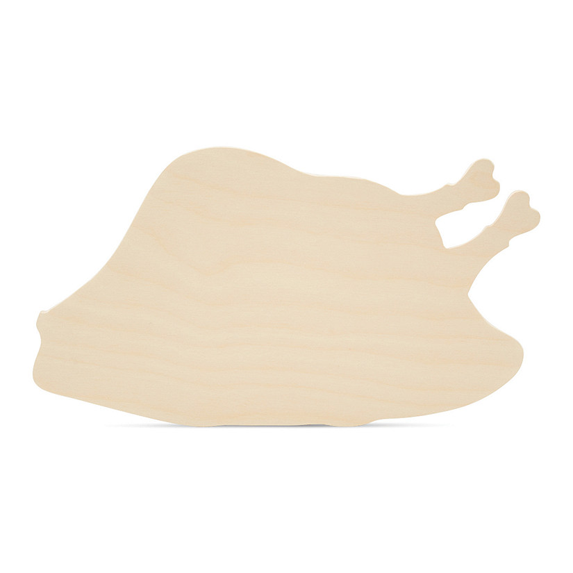 Woodpeckers Crafts, DIY Unfinished Wood 12" Turkey Meat Cutout Pack of 3 Image