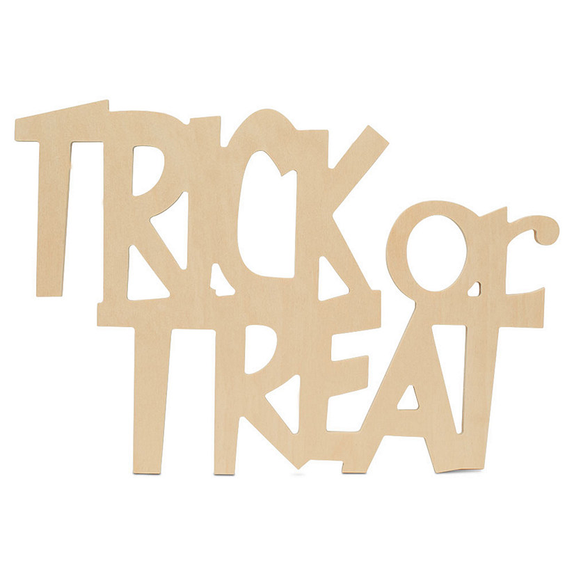 Woodpeckers Crafts, DIY Unfinished Wood 17" Trick or Treat Cutouts, Pack of 6 Image