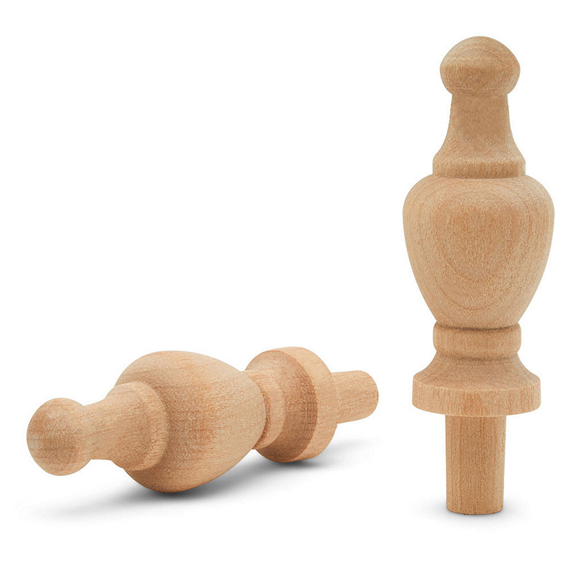 Woodpeckers Crafts, DIY Unfinished Wood 2-7/8" Finial, Pack of 25 Image
