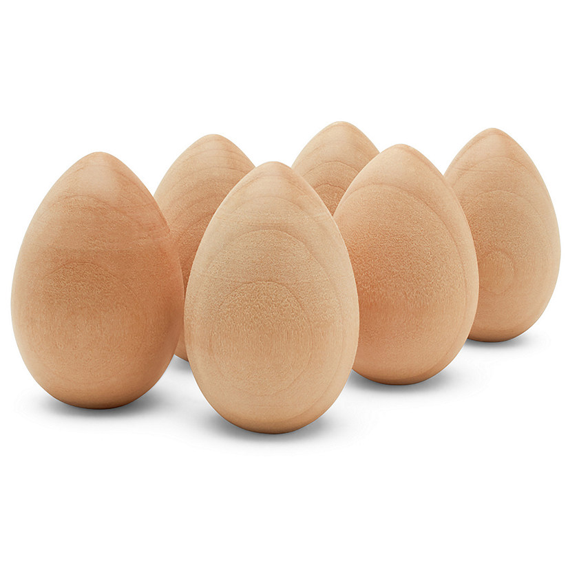 Woodpeckers Crafts, DIY Unfinished Wood 2" Flat Bottom Egg, Pack of 30 Image