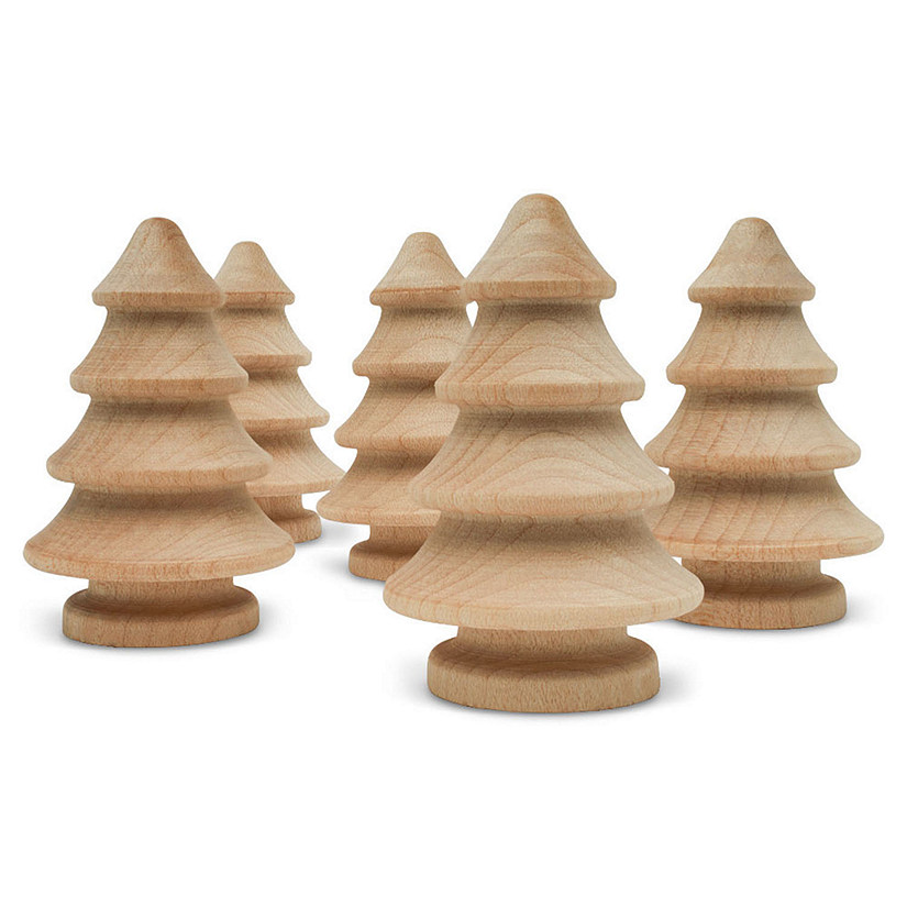 Woodpeckers Crafts, DIY Unfinished Wood 2" Pine Tree, Pack of 25 Image