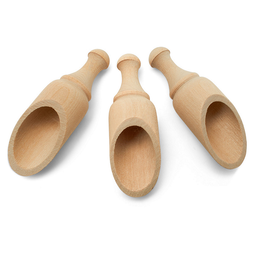 Woodpeckers Crafts, DIY Unfinished Wood 3-3/4" Scoopers, Pack of 10 Image