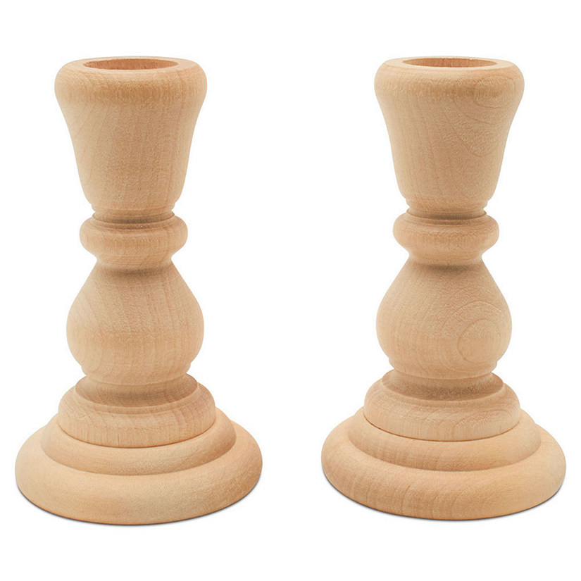 Woodpeckers Crafts, DIY Unfinished Wood 4" Candlestick, Pack of 25 Image