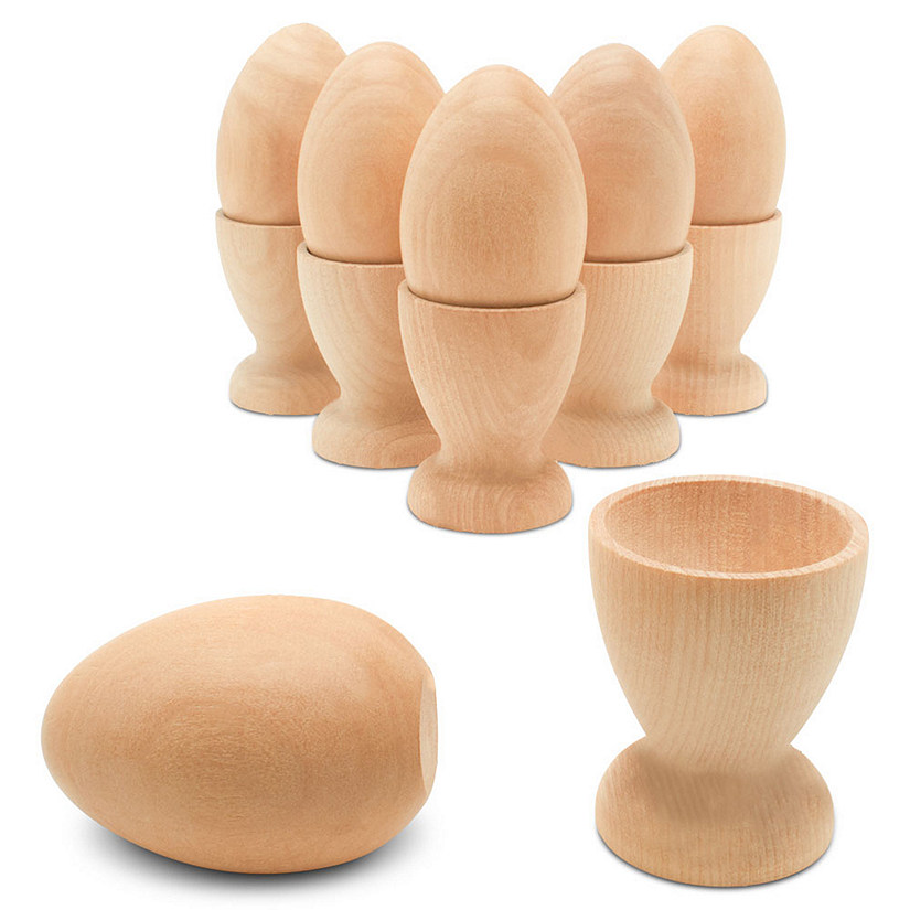 Woodpeckers Crafts, DIY Unfinished Wood for 2-1/2" Egg Egg Cup, Pack of 6 Image